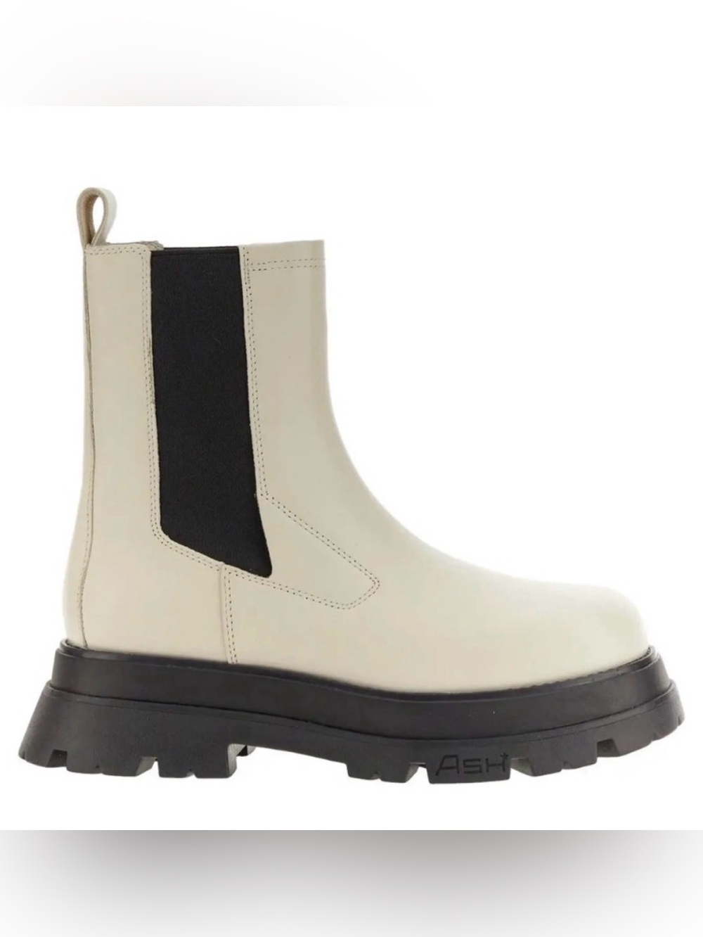 NWT- ASH ‘Loud’ Leather Lug Sole Chelsea Platform Boots